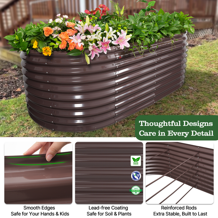 30" Extra Tall 8x4 ft Galvanized Steel Raised Garden Bed