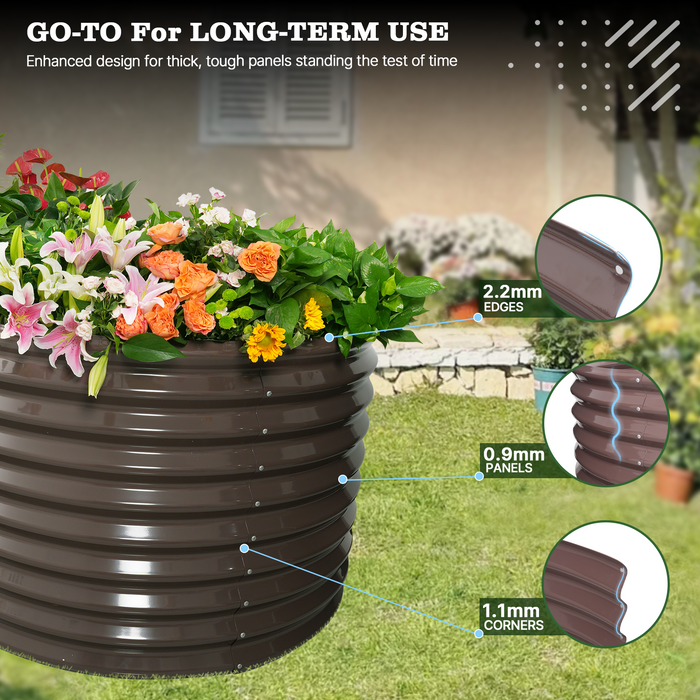 30" Extra Tall 8x4 ft Galvanized Steel Raised Garden Bed