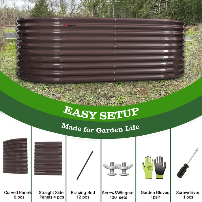 30" Extra Tall 8x4 ft Galvanized Steel Raised Garden Bed
