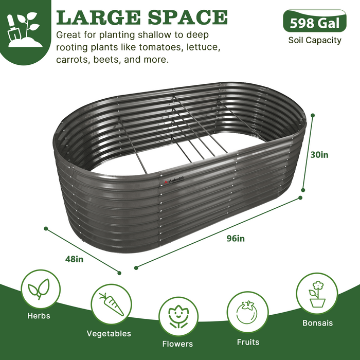30" Extra Tall 8x4 ft Modular Raised Garden Bed