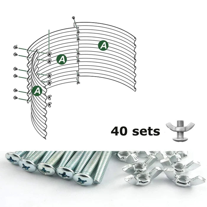 40 Sets of Dacromet Screws & Wing Nuts for DIY Garden Beds