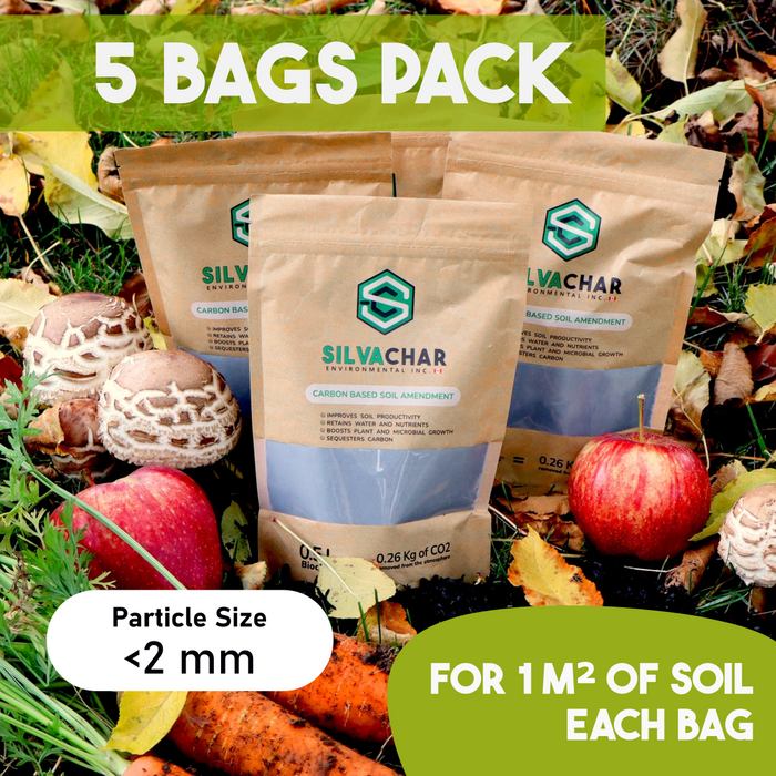 5-Pack 0.5L Biochar Bags | Houseplants & Small Gardens