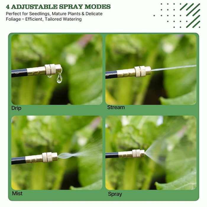 50FT Drip Irrigation Kit with Bendable Copper Nozzles for Patios, Lawns & Container Gardens
