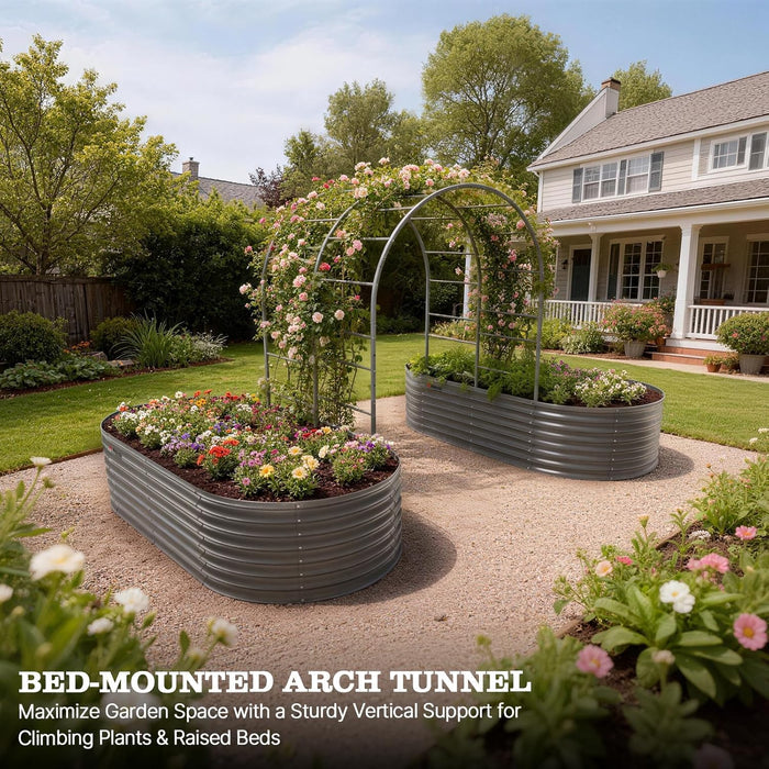 6 FT Heavy-Duty Metal Arch Garden Trellis for Raised Beds & Climbing Plants