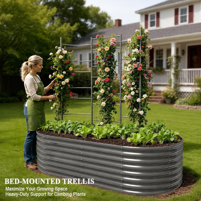 6 FT Heavy-Duty Metal Garden Trellis for Raised Beds & Vertical Growing