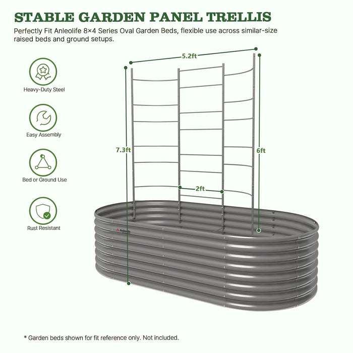 6 FT Heavy-Duty Metal Garden Trellis for Raised Beds & Vertical Growing