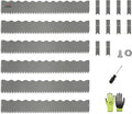 6" x 40" Wavy Edge Galvanized Steel Garden Edging, 6-Pack (20FT Total) - Grey - Anleolife