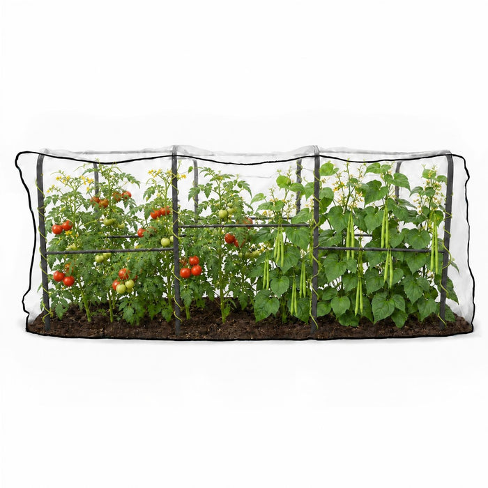 6.0×3.1×2.8 FT Garden Tunnel Trellis with Pest-Control Mesh Net Cover