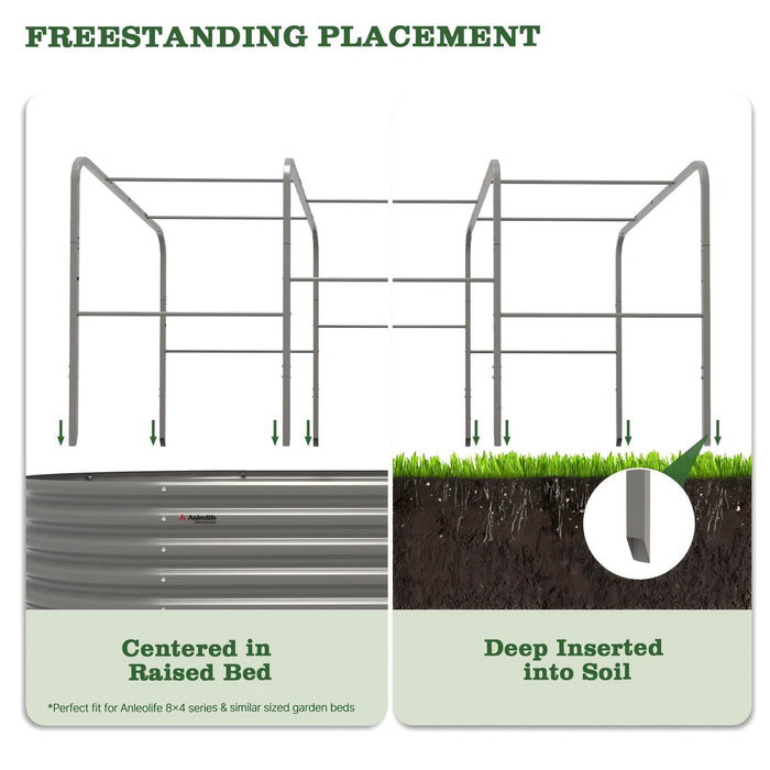 6.0×3.1×2.8 FT Garden Tunnel Trellis with Pest-Control Mesh Net Cover