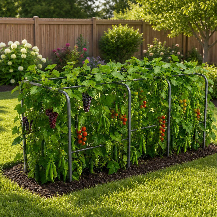 6.0×3.1×2.8 FT Garden Tunnel Trellis with Waterproof PE Net Cover