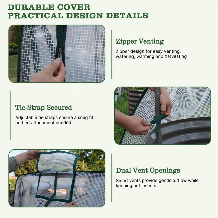6.0×3.1×2.8 FT Garden Tunnel Trellis with Waterproof PE Net Cover