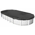 8-Year Midwest Canvas Premium Mesh Winter Pool Cover for 12' x 24' Oval Pools (Cover Size 15' x 27')