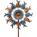 84" Tall Outdoor Metal Kinetic Wind Spinner – Retro Flame Design, 360-Degree Rotation