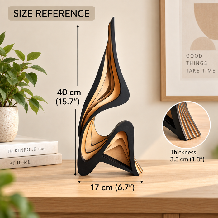Abstract wooden sculpture 40 cm size reference