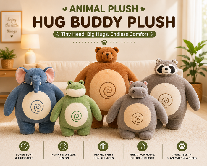 Animal Hug Buddy Plush