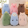 Six animal plush pillow character designs