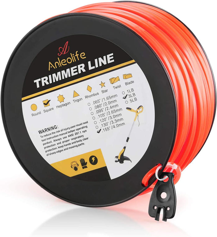 Anleolife Basic Square Trimmer Line .155'' x 260ft, 3lb - Anleolife
