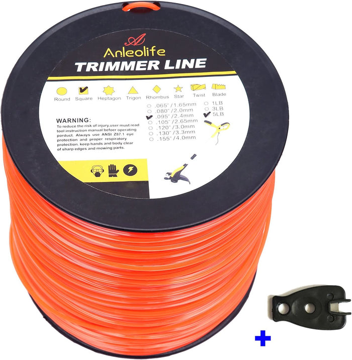 Anleolife Commercial Square .095-Inch Trimmer Line (5lbs per roll) - Anleolife