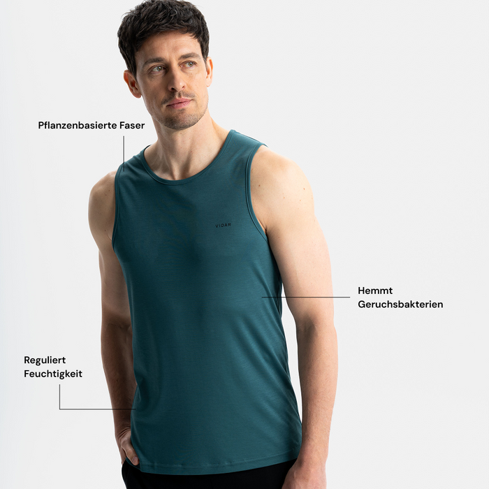 ANSWER | Sleeveless Sport Shirt | Deep Sea Green