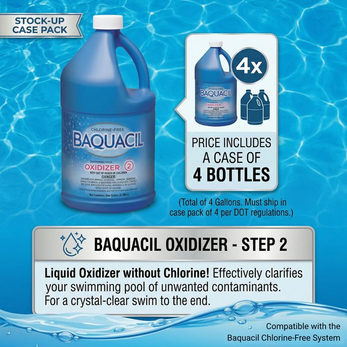 Baquacil Oxidizer Step 2 four gallon bottles pack.