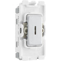 BG RBS12KY Nexus Brushed Steel Grid 20AX Sc Key Switch 2W, Single Pole