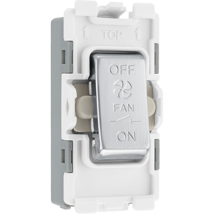 BG RBS15 Nexus Brushed Steel Grid 10A 3 Pole Fan Switch