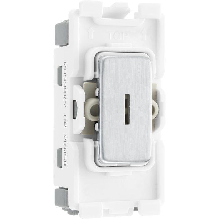 BG RBS30KY Nexus Brushed Steel Grid 20AX Sc Key Switch Double Pole