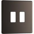 BG RFBN2 Nexus Black Nickel 2-Module Grid Front Plate - Screwless