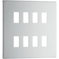 BG RFBS8 Nexus Brushed Steel 8-Module Grid Front Plate - Screwless