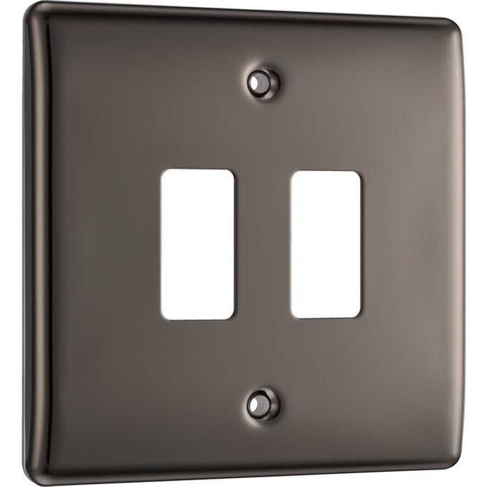 BG RNBN2 Black Nickel 2-Module Front Plate