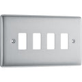 BG RNBS4 Nexus Brushed Steel 4-Module Front Plate