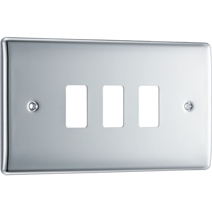 BG RNPC3 Nexus Polished Chrome 3-Module Front Plate