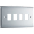 BG RNPC4 Nexus Polished Chrome 4-Module Front Plate