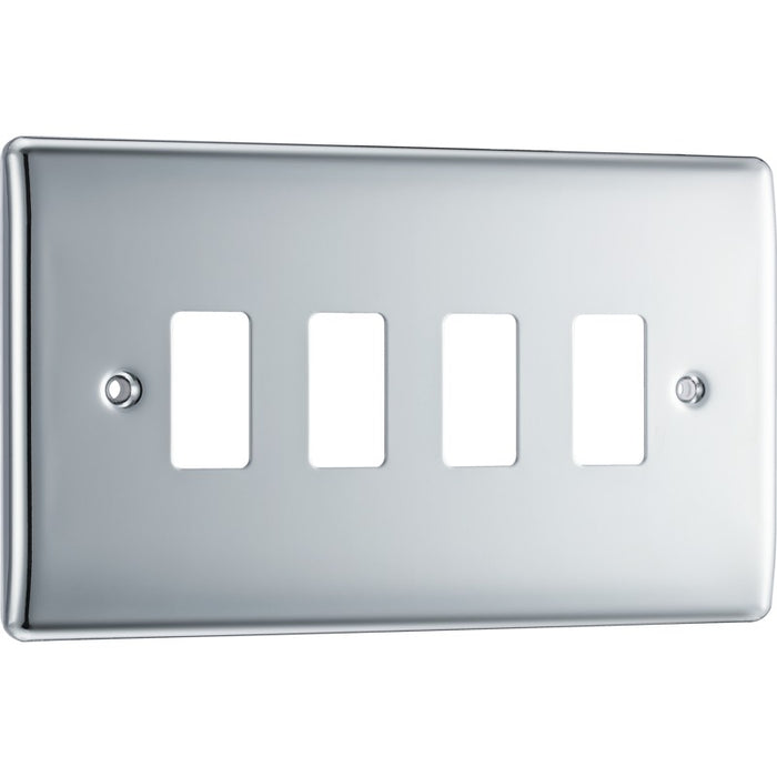 BG RNPC4 Nexus Polished Chrome 4-Module Front Plate