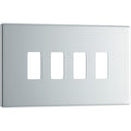 BG RNPC4 Nexus Polished Chrome 4-Module Grid Front Plate - Screwless