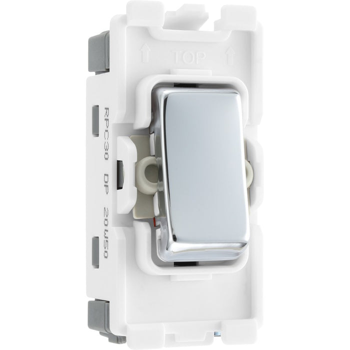 BG RPC30 Nexus Polished Chrome Grid 20AX Switch Double Pole