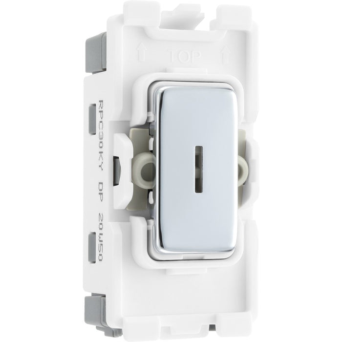 BG RPC30KY Nexus Polished Chrome Grid 20AX Sc Key Switch Double Pole