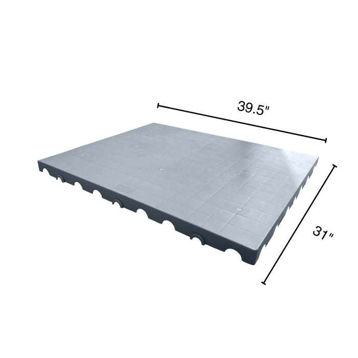 39.5-inch by 31-inch gray Blue Torrent pool equipment mounting pad for pool heaters, pumps, and filters