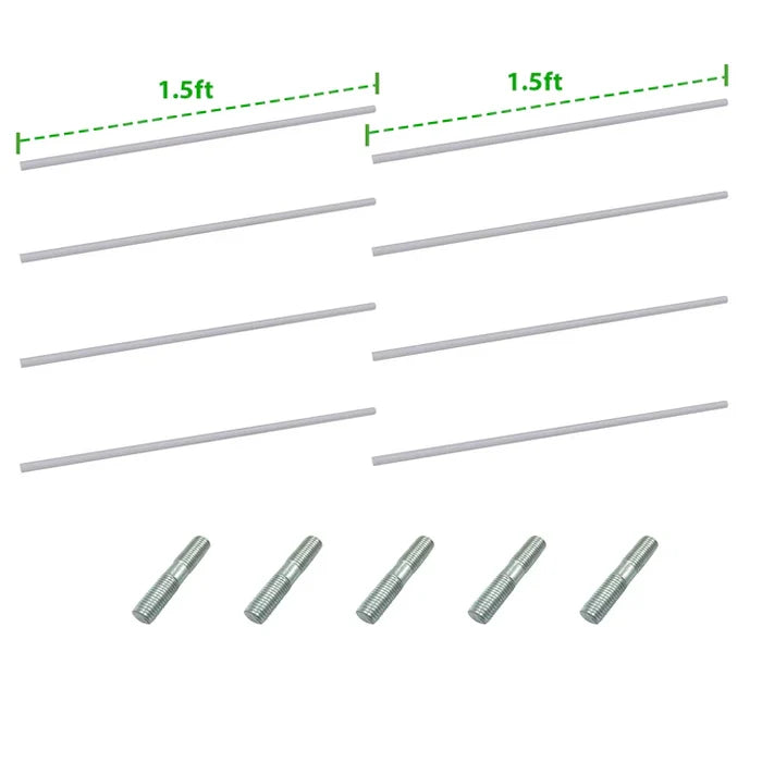 3ft (2×1.5ft rods) / Antique White