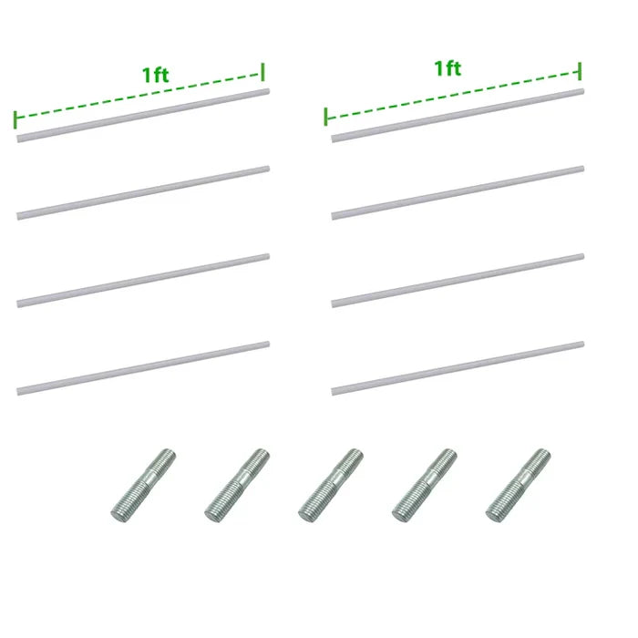 2ft (2×1ft rods) / Antique White