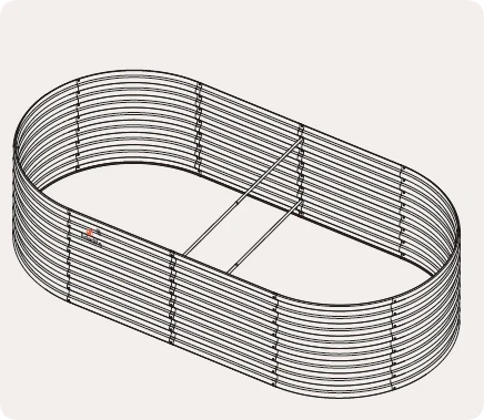 Bracing Rods for DIY Garden Beds – Two Short Rods Connect to Longer Rod