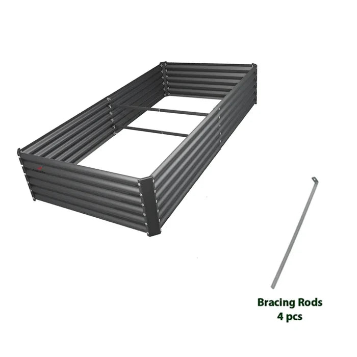 Bracing Rods for DIY Garden Beds – Two Short Rods Connect to Longer Rod
