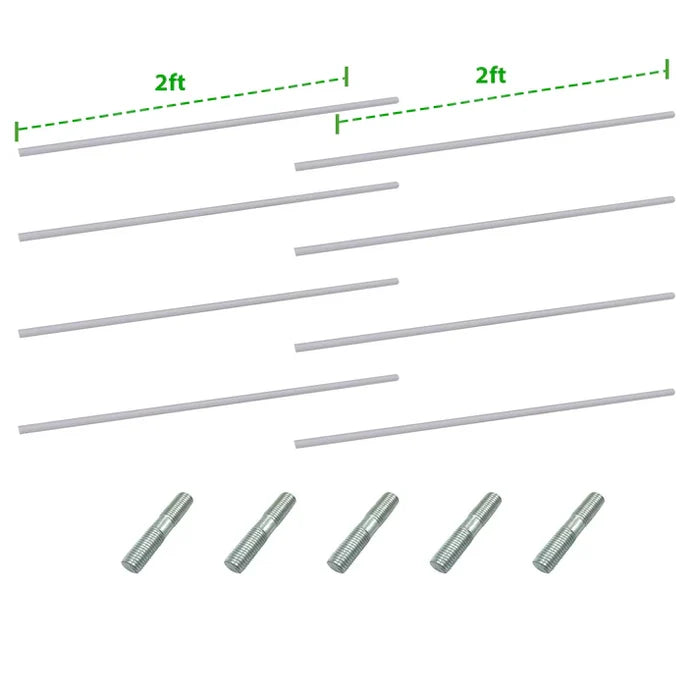 4ft (2×2ft rods) / Antique White
