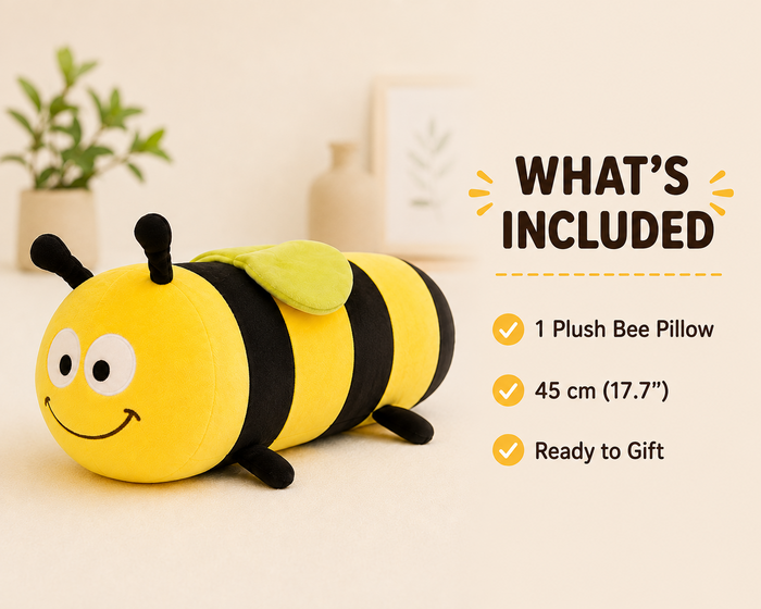 Bee plush pillow included