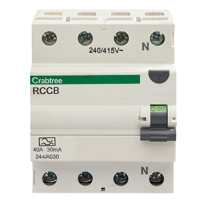 Crabtree 244-A030 40A 30mA 4P Type A RCCB