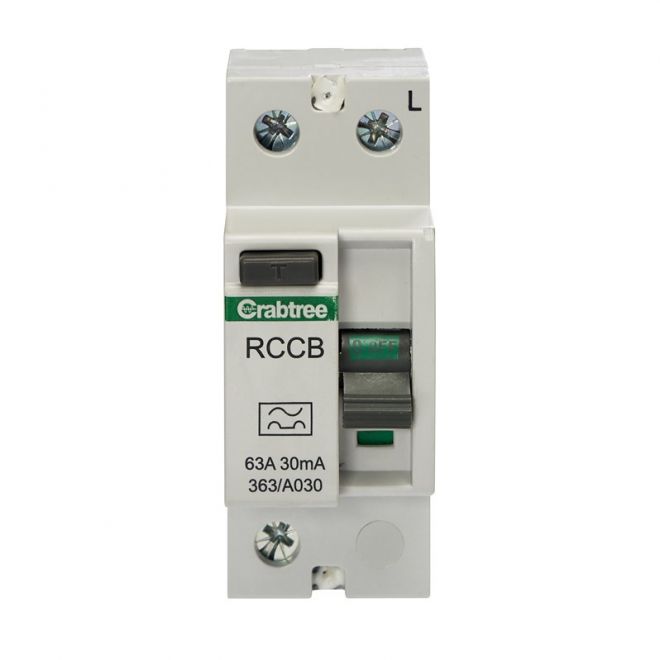 Crabtree 363-A030 63A 30mA DP Type A Plug In RCCB