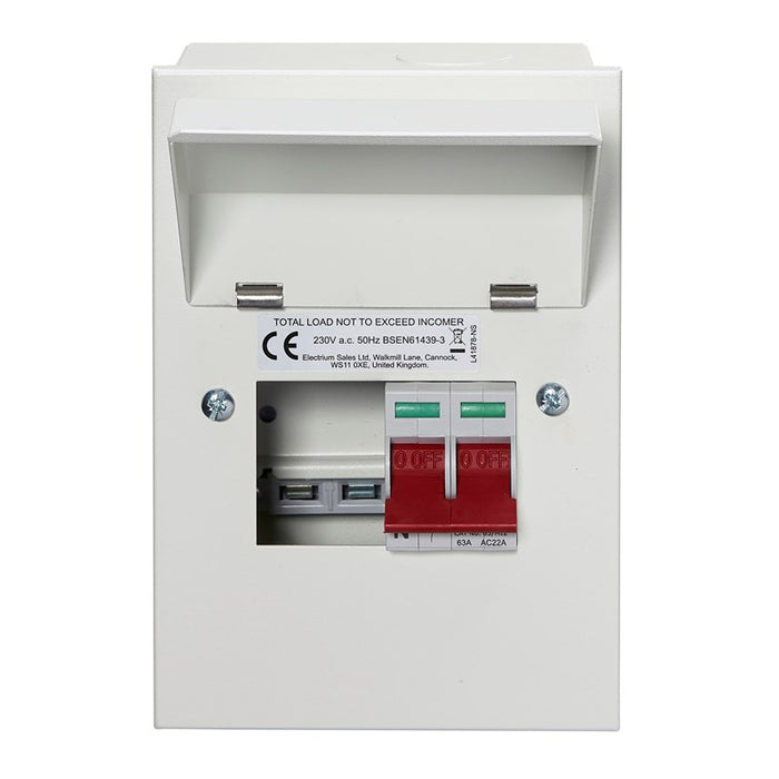 Crabtree 502-26B 2 Way Consumer Unit Main Switch 63A