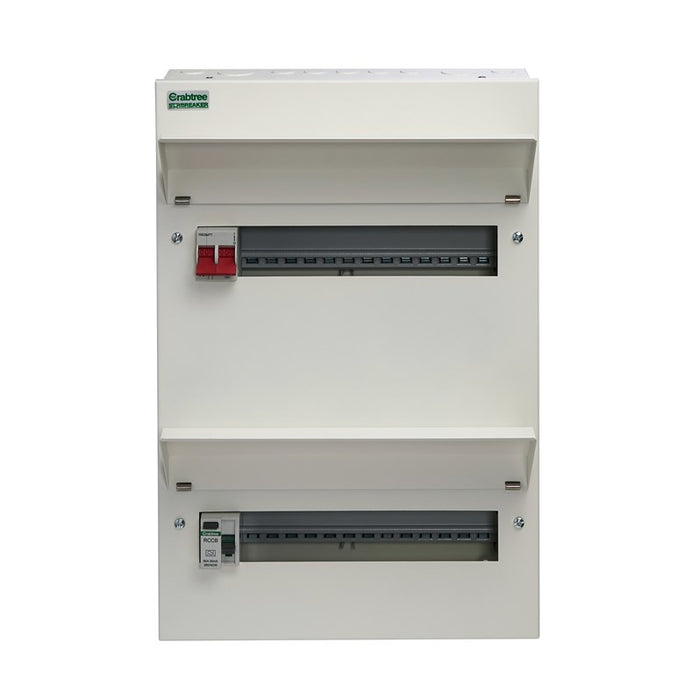 Crabtree 536-283B 36 Way Split Load Duplex Consumer Unit 100A Main Switch +18, 80A 30mA RCD +18