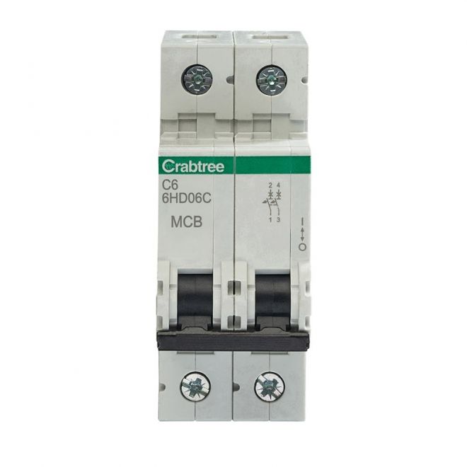 Crabtree 6HD06C C6 10kA 2P MCB