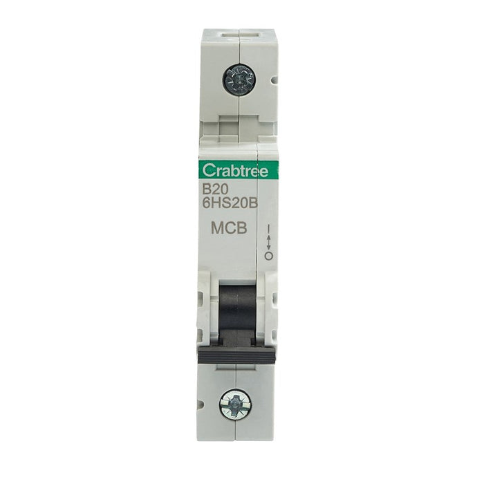 Crabtree 6HS20B B20 10kA 1P MCB (1 Module Width)